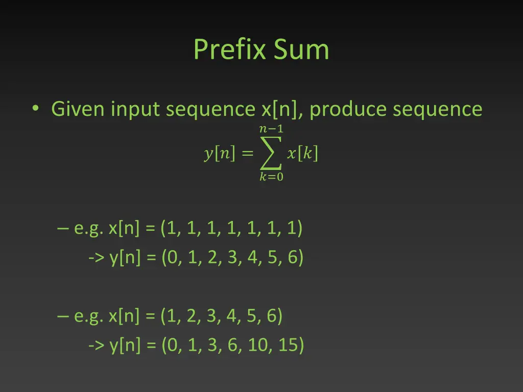 prefix sum