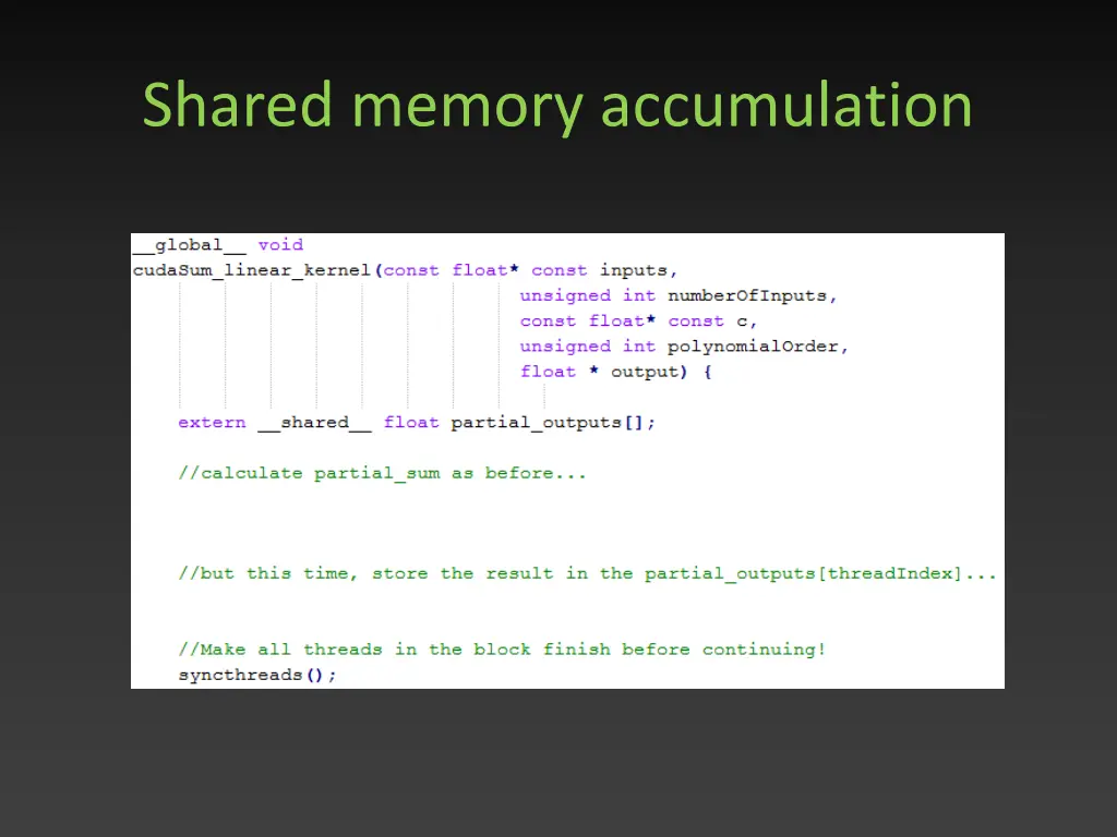 shared memory accumulation 1