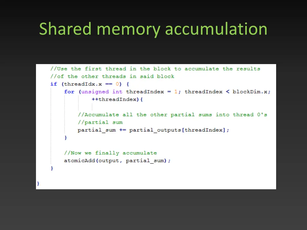 shared memory accumulation 2