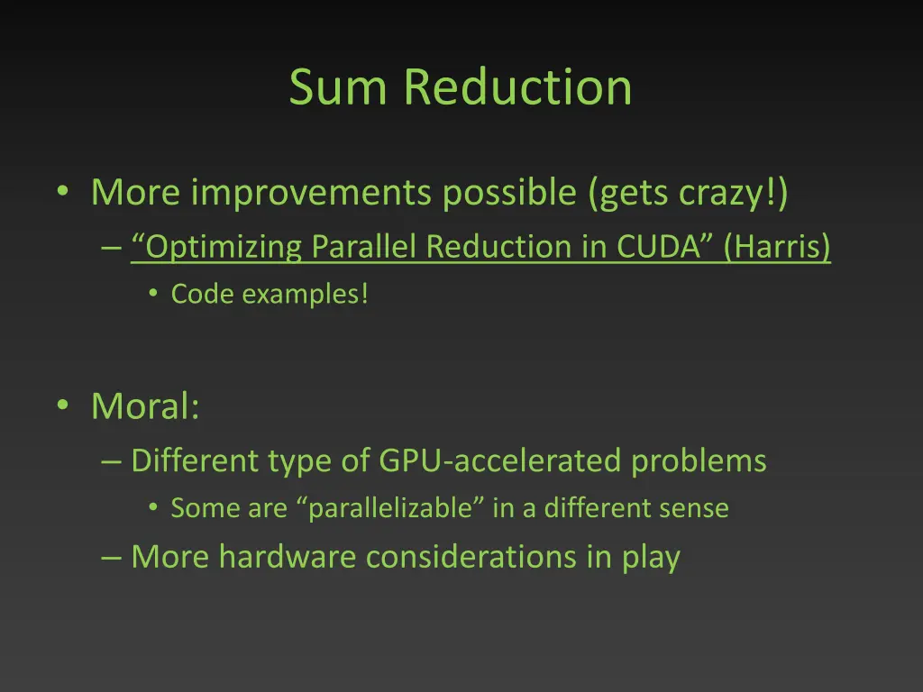 sum reduction