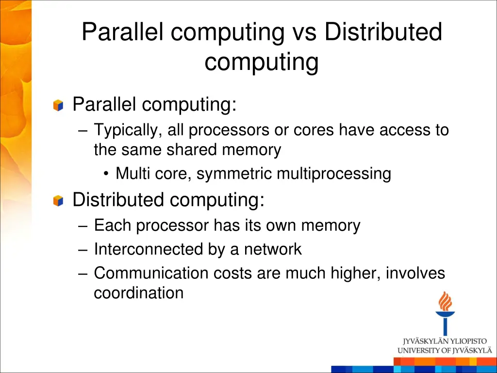 parallel computing vs distributed computing
