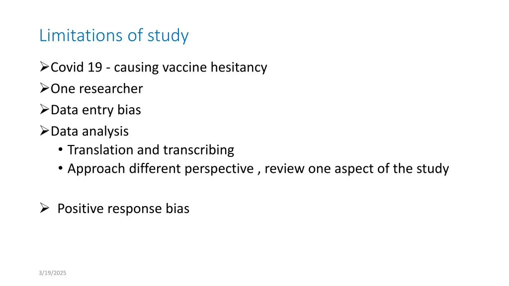 limitations of study