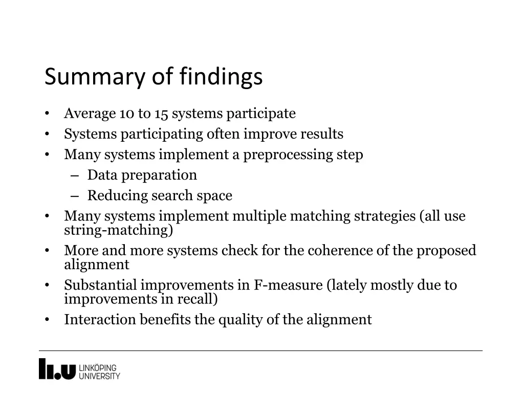 summary of findings