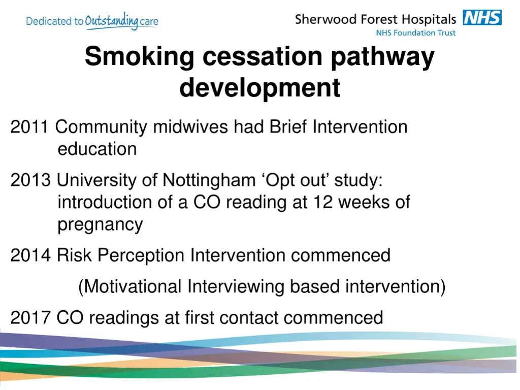 smoking cessation pathway development