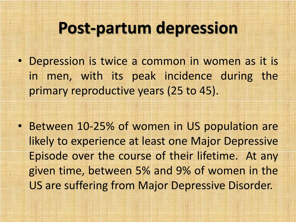 post partum depression