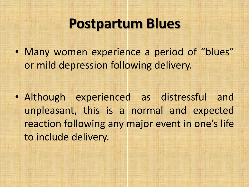 postpartum blues