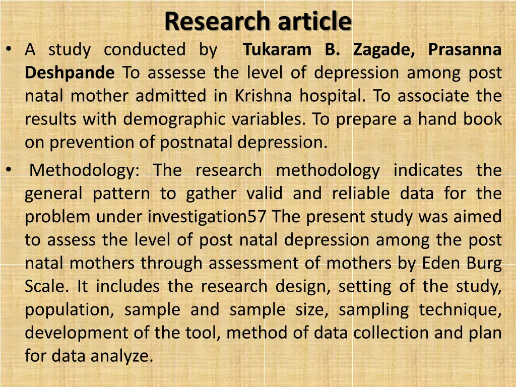 research article tukaram b zagade prasanna