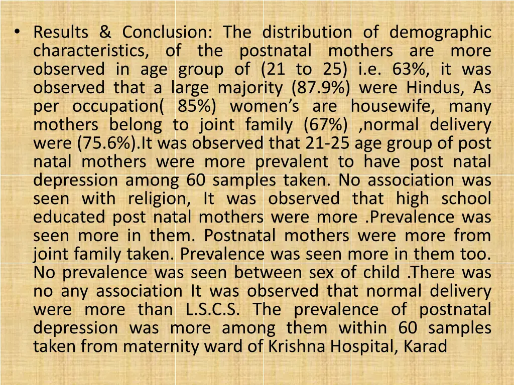results conclusion the distribution