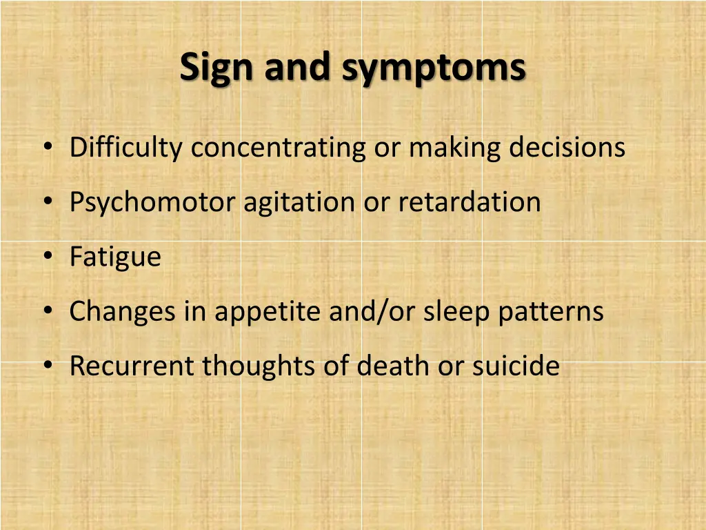 sign and symptoms 1