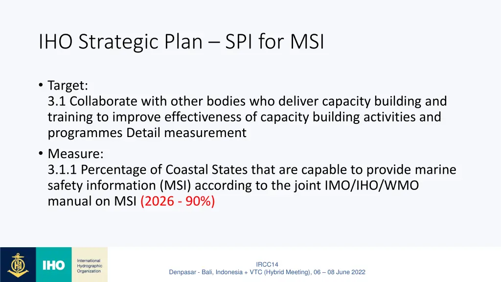 iho strategic plan spi for msi