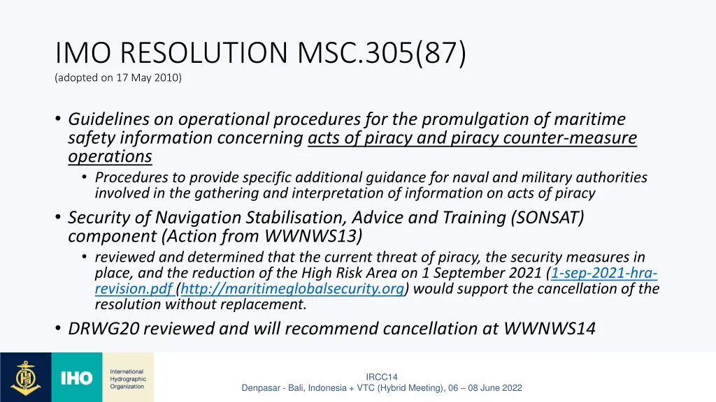 imo resolution msc 305 87 adopted on 17 may 2010