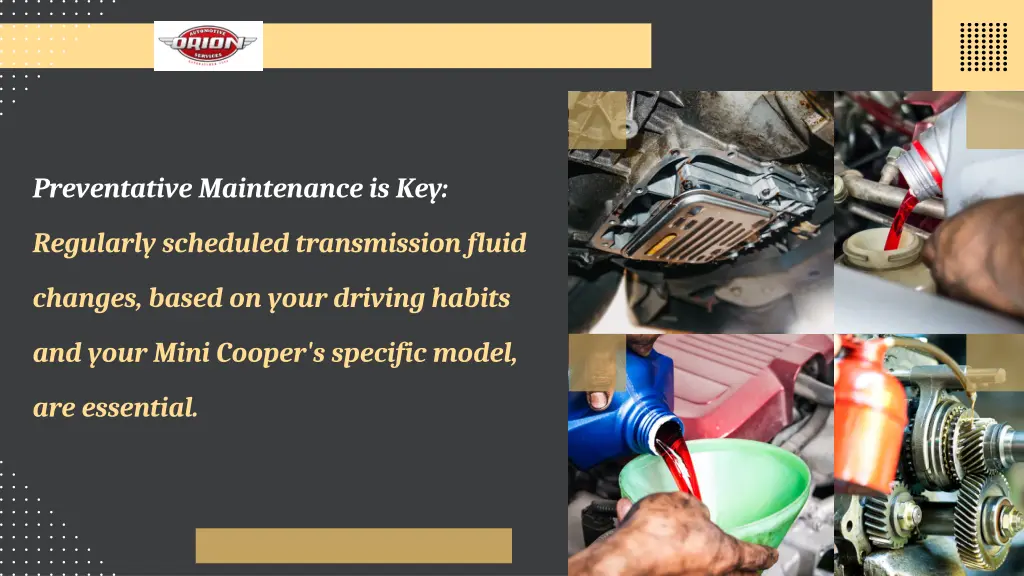 preventative maintenance is key