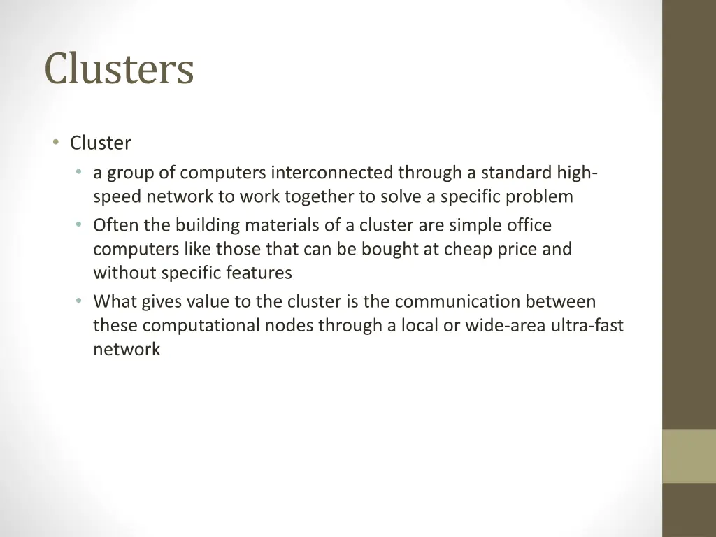 clusters