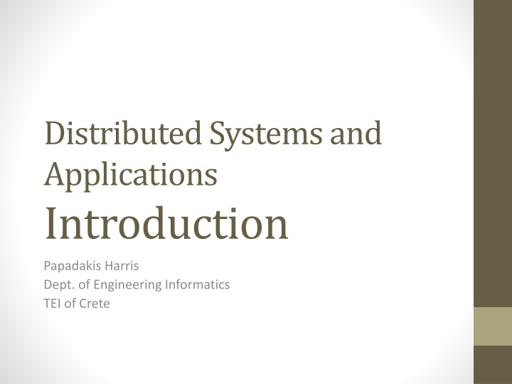 distributed systems and applications introduction