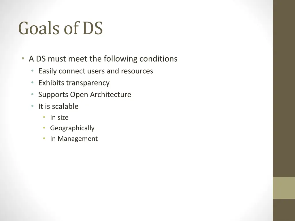goals of ds