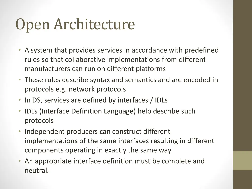 open architecture