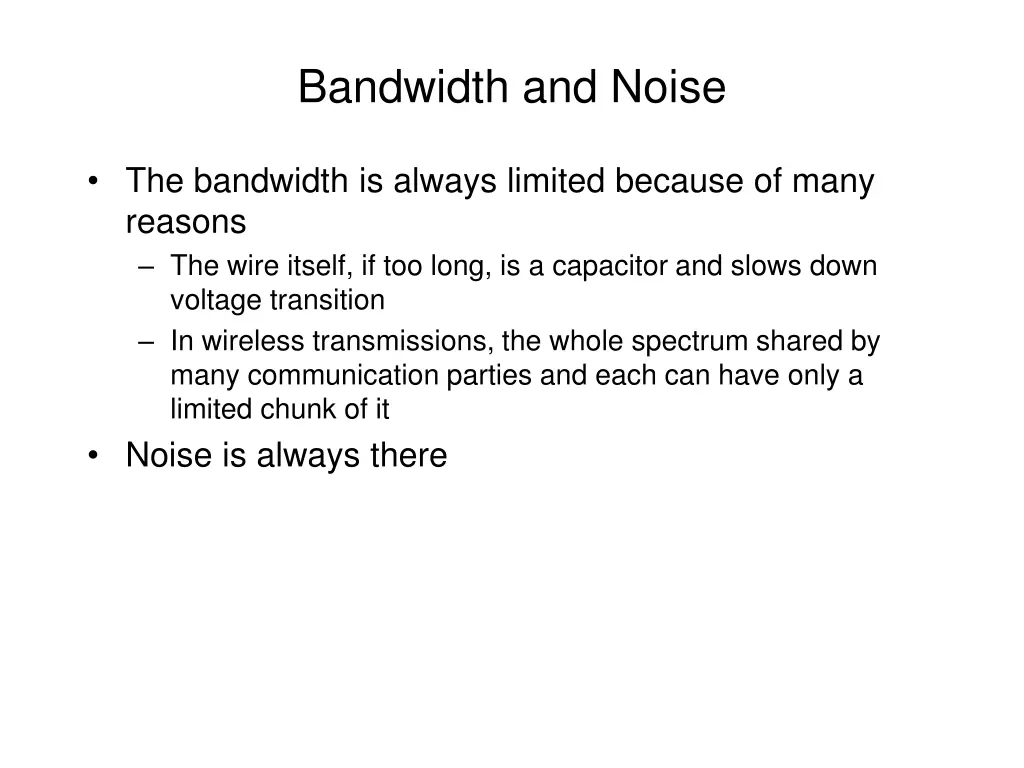 bandwidth and noise 1