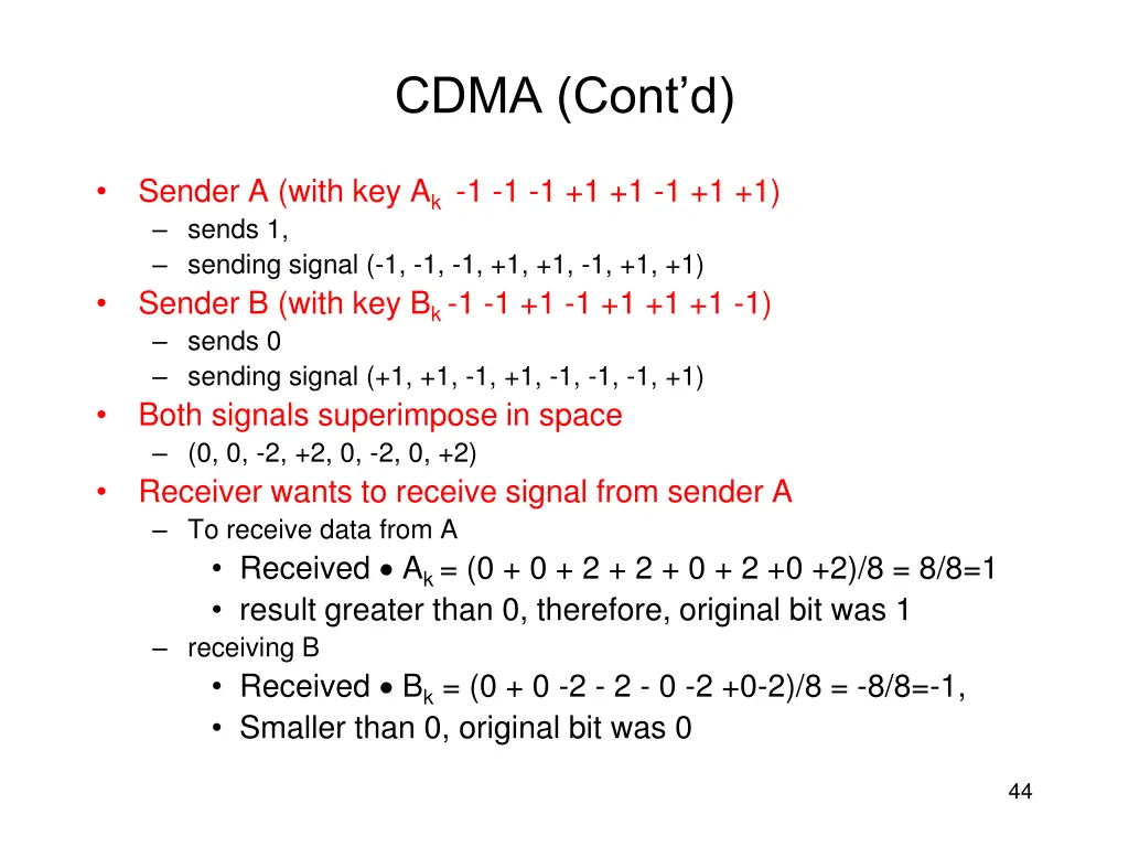 cdma cont d