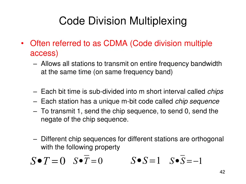 code division multiplexing