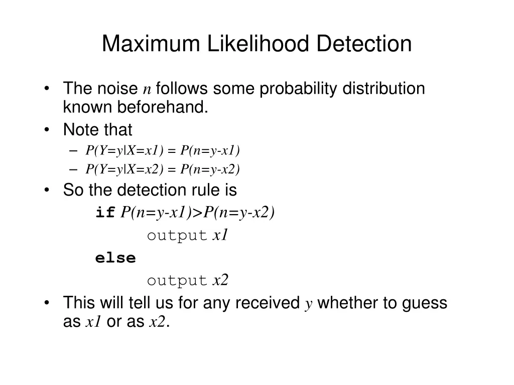 maximum likelihood detection 1