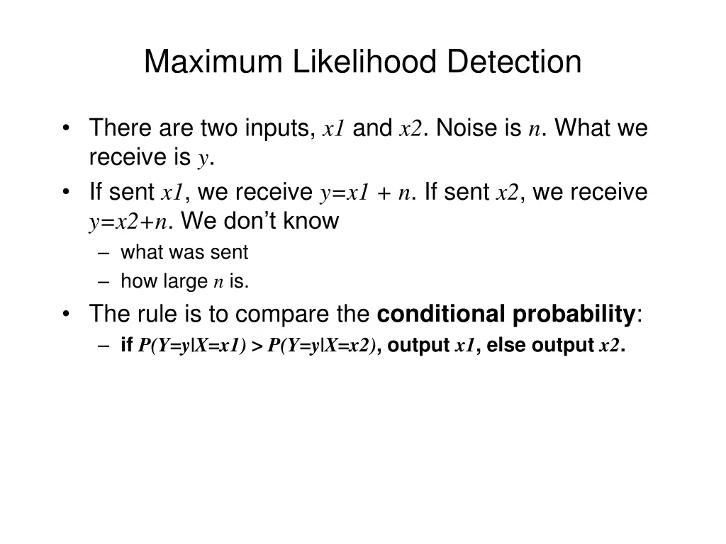 maximum likelihood detection