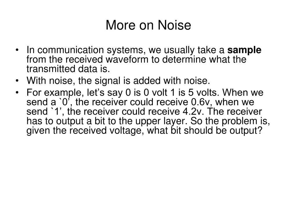 more on noise
