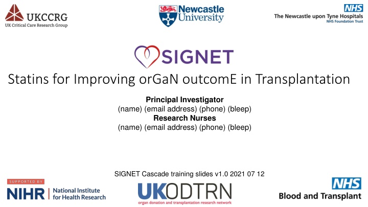 statins for improving organ outcome