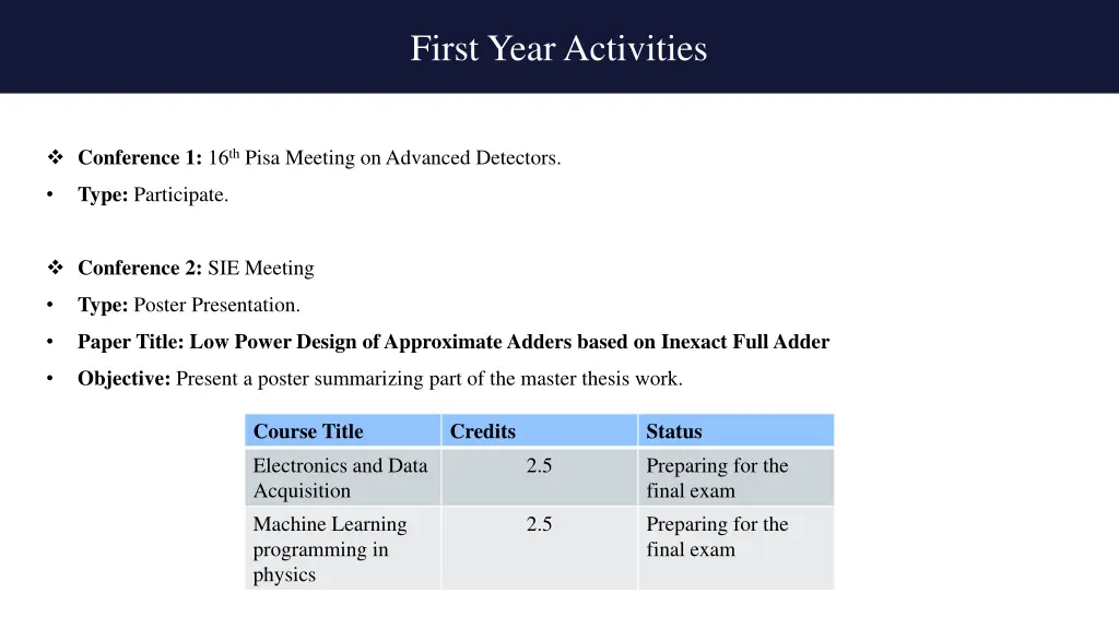 first year activities 1