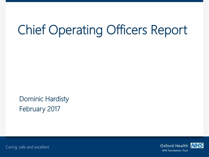 chief operating officers report chief operating