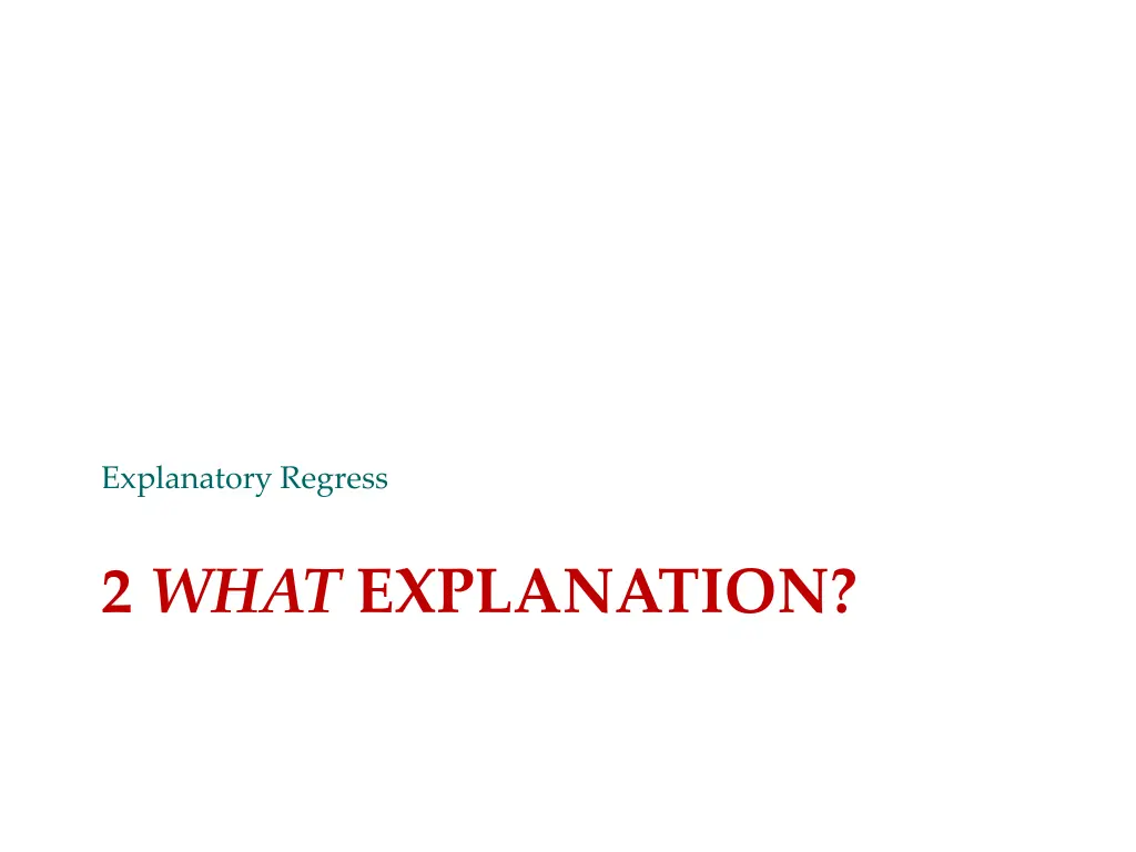 explanatory regress 1