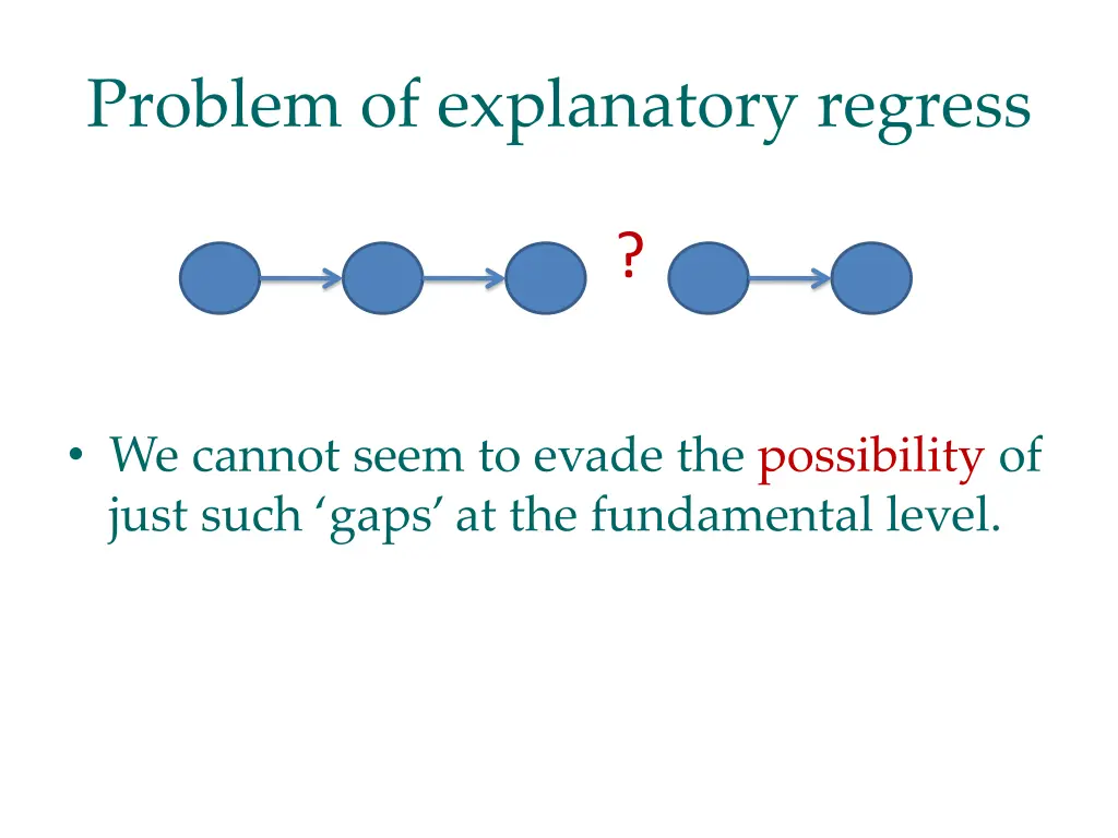 problem of explanatory regress