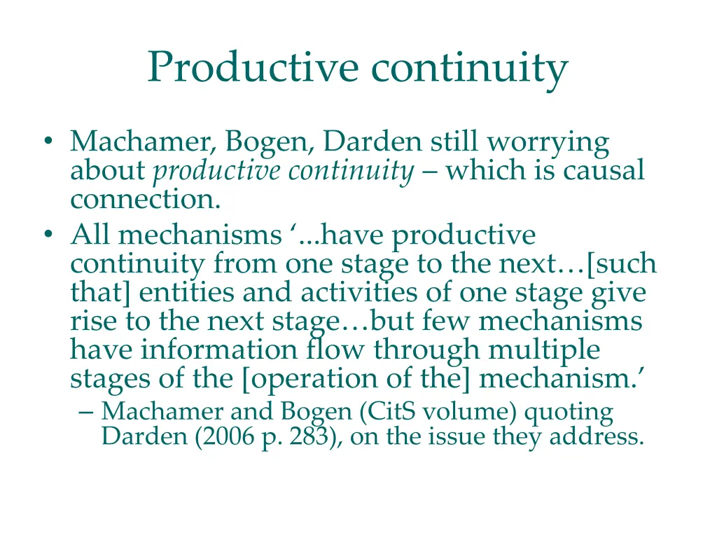 productive continuity