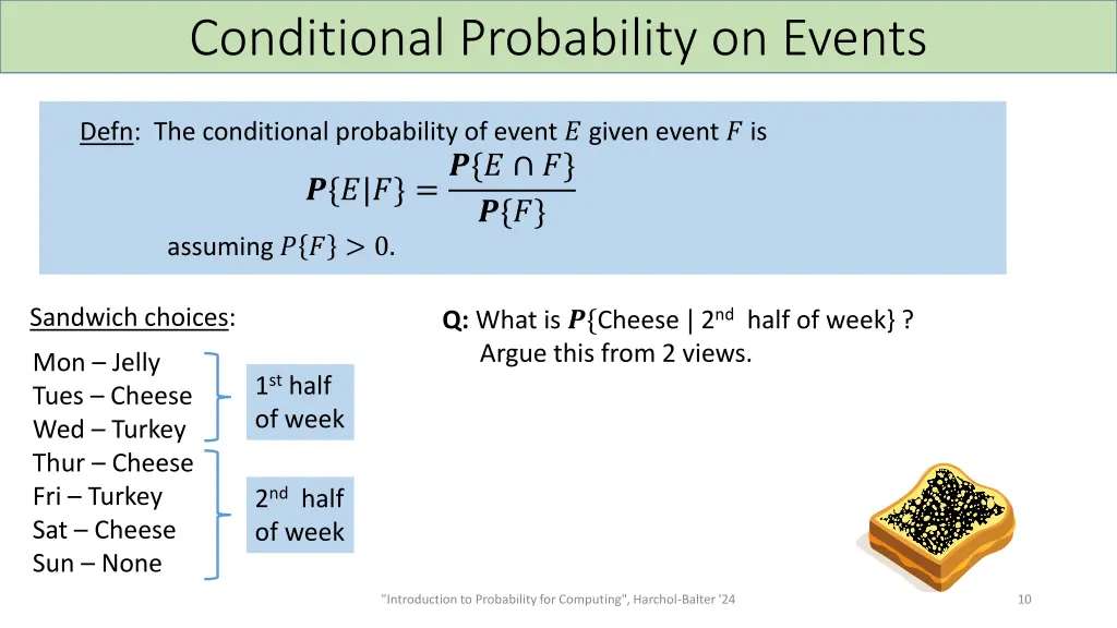 conditional probability on events 1