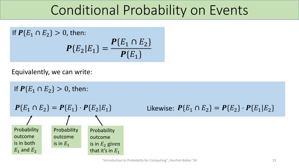 conditional probability on events 6