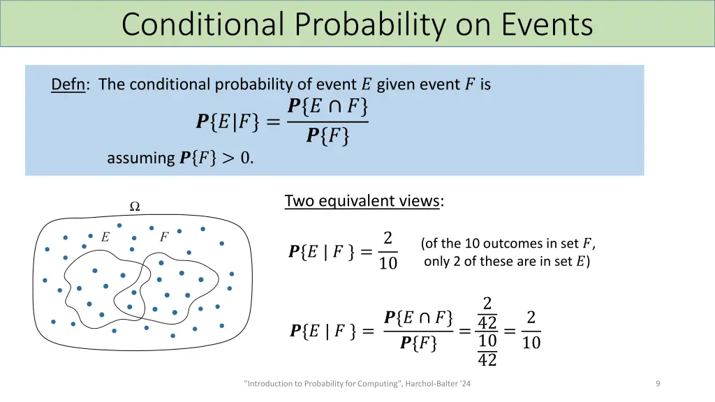 conditional probability on events