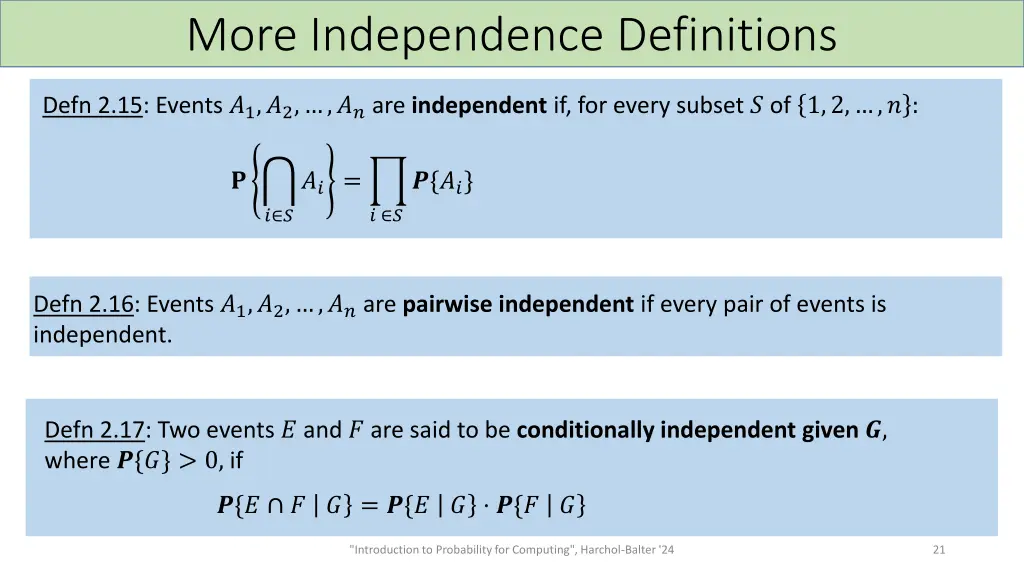 more independence definitions