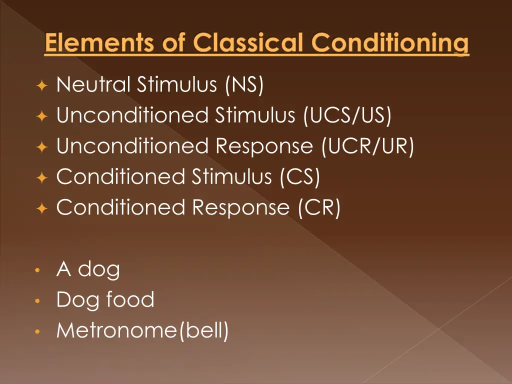 elements of classical conditioning