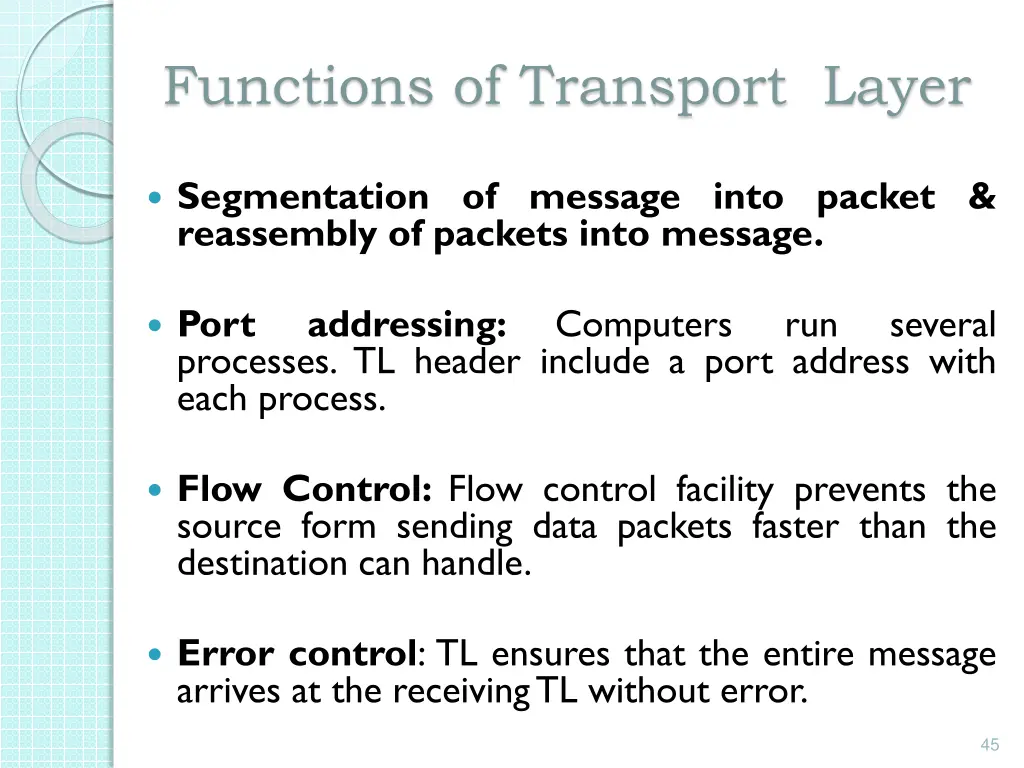 functions of transport layer
