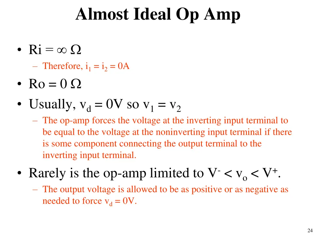 almost ideal op amp