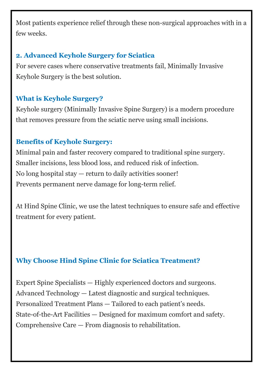 most patients experience relief through these
