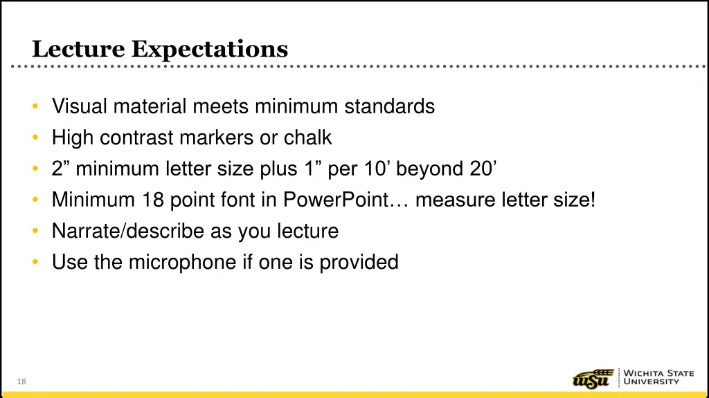 lecture expectations