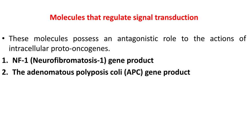 molecules that regulate signal transduction