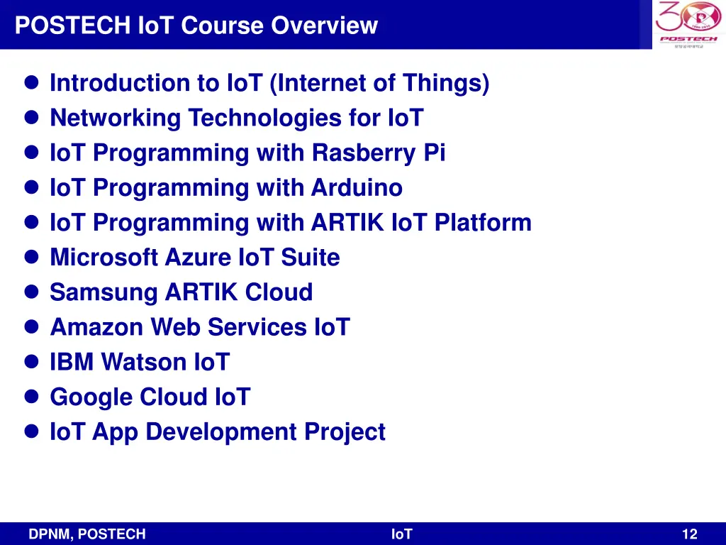 postech iot course overview