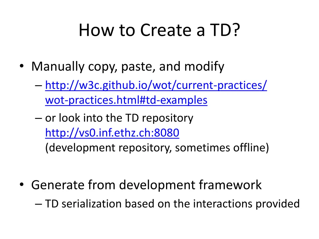 how to create a td