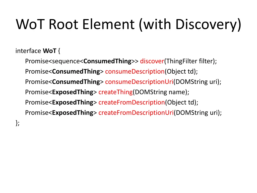 wot root element with discovery