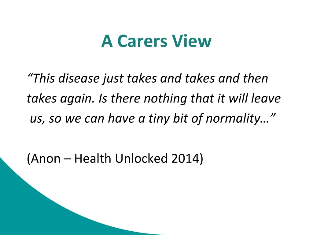 a carers view