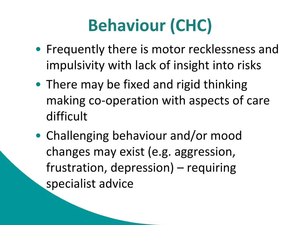 behaviour chc