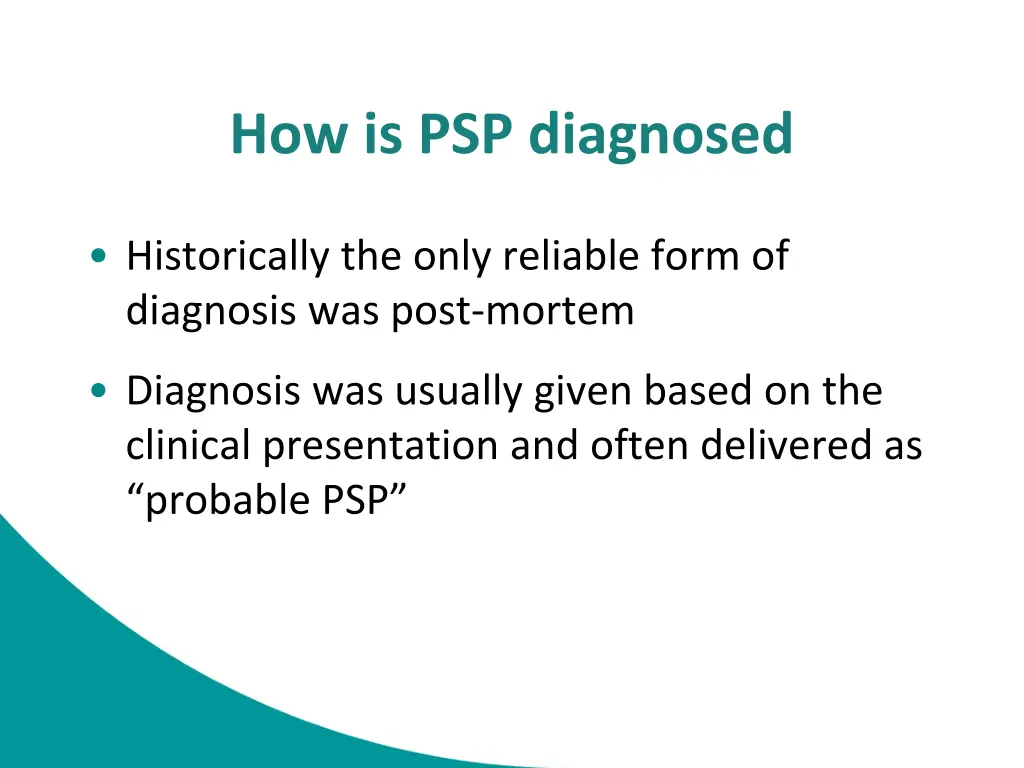 how is psp diagnosed