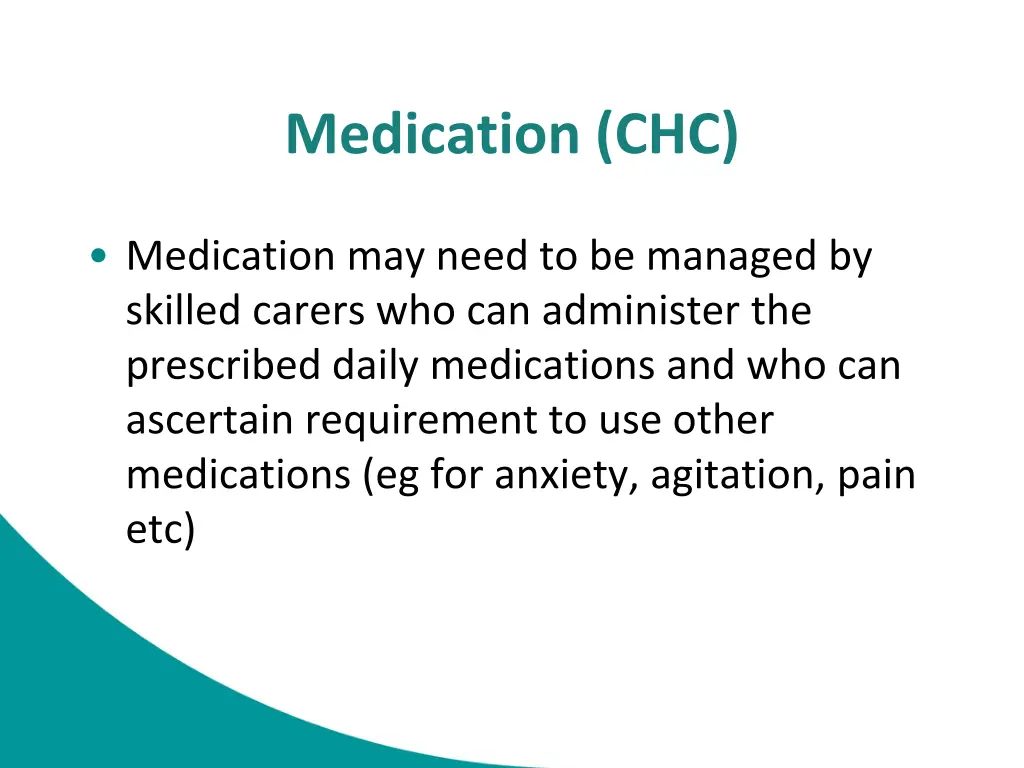medication chc
