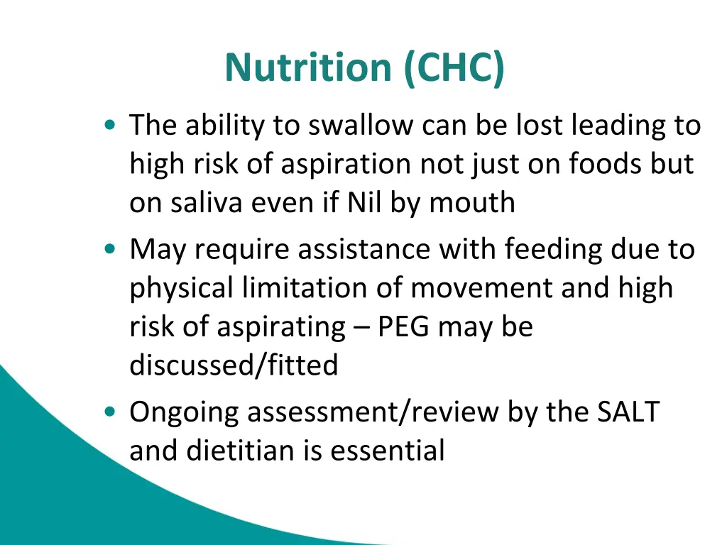 nutrition chc